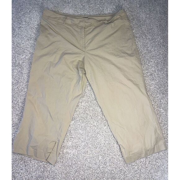 Venezia Jeans Khaki Cropped‎ Pants Stretch Womens Plus Size 24 - Picture 1 of 8